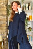 Lock Needlecord Panel Dip Side Top Navy